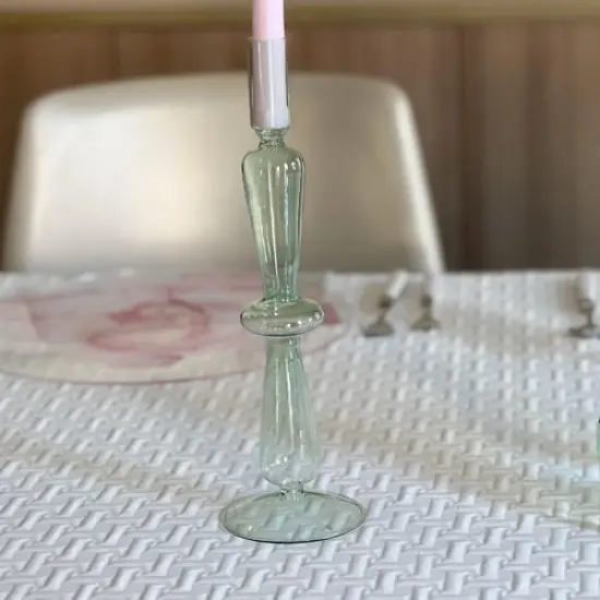 Elegant Glass Candle Holder Pink {6}