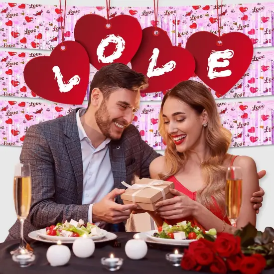 6 Pack 10 Feet Love Pink Wave Foil Fringe Garland Metallic Tinsel Streamers Banner Wall Hanging Curtain Backdrop for Parade Floats, Mother's Day, Easter, Wedding, Birthday Party Decoration {4}