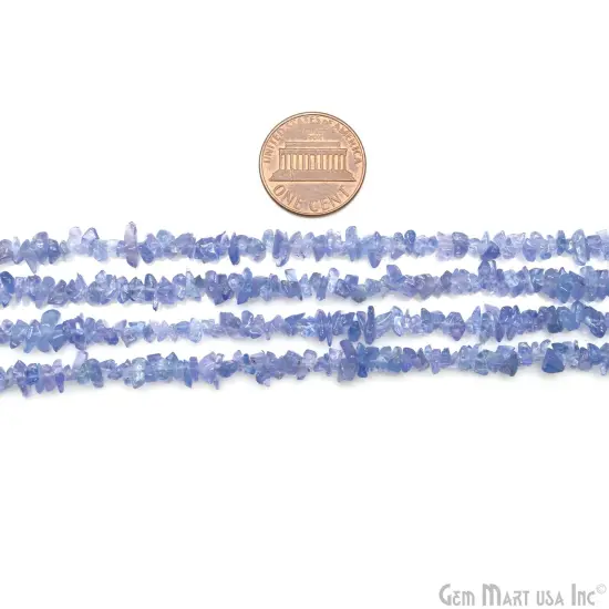 Tanzanite Chip Beads, 34 Inch, Natural Chip Strands, Drilled Strung Nugget Beads, 3-7mm, Polished, GemMartUSA (CHTZ-70001) {2}