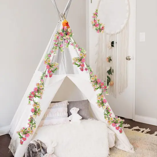 Silk Flower Garland Artificial Sunflower Garland Fake Hanging Vines with Daisy Flowers for Wall Home Party Indoor Outdoor Summer Decor {4}