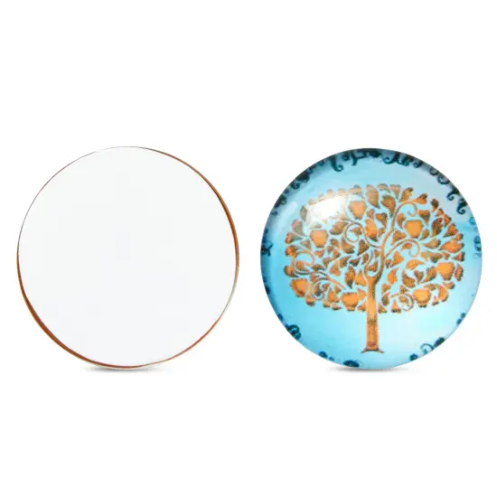 Glass Dome Cabochon, Tree of Life Mosaic Tiles for Jewelry Making (1 in, 50 Pack) Multicolor {7}