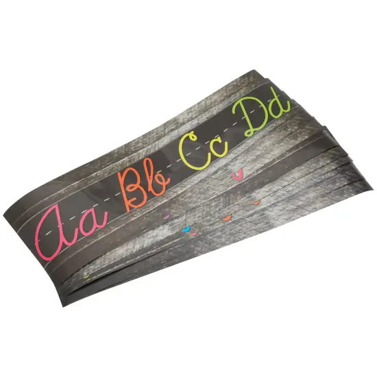 Cursive Alphabet Wall Strip, Numbers Bulletin Board Borders for Classroom (21x6 In, 9 Pack) {7}