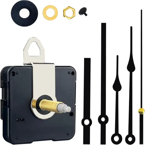 Clock Movement DIY Wall Clock Movement Mechanism Clock Repair Kit Replacement (Shaft Length 1-1/5 inch,2 Pair Hands) {1}