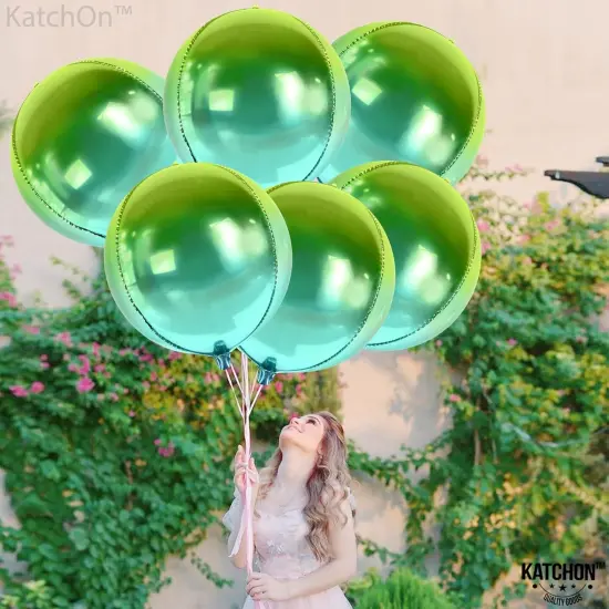 Big Gradient Green Mylar Balloons - 22 Inch, Pack of 6 | 4D Green Foil Balloons | St Patricks Day Balloons {5}
