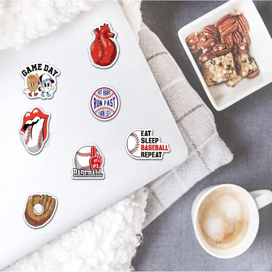 50 Pcs Baseball Stickers, Baseball Vinyl Stickers for Water Bottle, Laptop, Phone, Baseball Gifts, Sport Stickers Baseball Decorations for Teens Boy (Baseball Stickers Decal) {5}