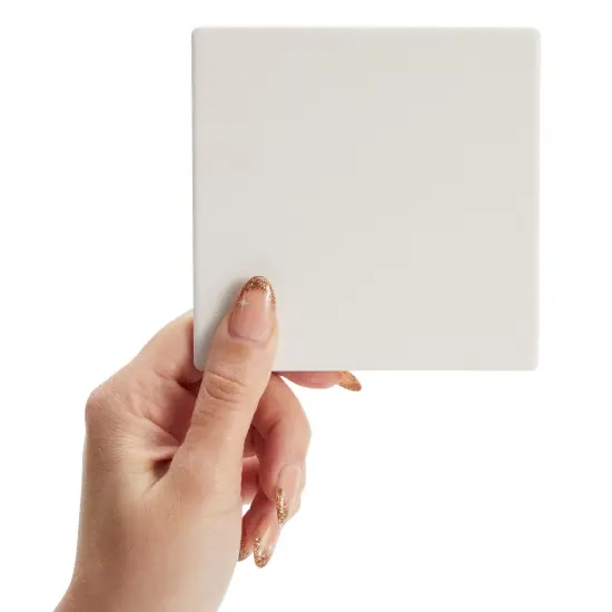 10 Pack White Unglazed Ceramic Tiles For Crafts with Cork Backing Pads for Coasters, DIY Arts and Crafts (4.25 x 4.25 In, Square) {6}