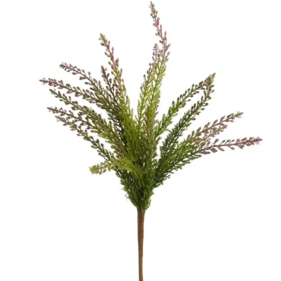 3-Pack 17" Lavender Cedar Bush &ndash; Faux Cedar with 18 Fronds {1}