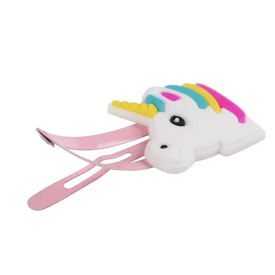 Juvale 24-Pack Rainbow Unicorn Hair Clips for Girls Ages 3&ndash;14, Anti-Slip Snap Hairclips, Assorted Pink Unicorn-Themed Barrette Hair Pins, Ideal for Birthdays & Game Prizes {6}