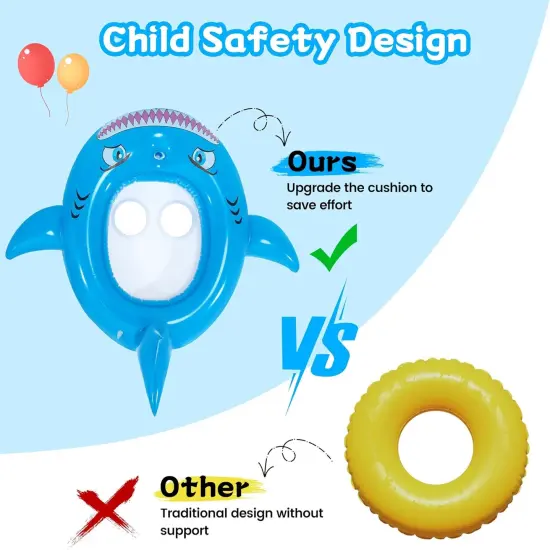 Summer Pool Floats for Kids with Water Squirt Gun Pool Toys for Toddler Ages 3-8 Shark Pool Floaties Inflatable Rafts Water Beach Lake Party Toys Swimming Floaty for Boys Girls {2}