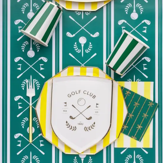 EMERALD GREEN SIGNATURE CABANA STRIPE CUPS {4}