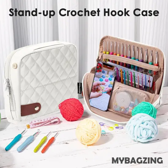 82Pcs Crochet Hook Set with Storage Case - Stand Up Crochet Hook Case with 20 Size Crochet Hooks & needles, Crochet Accessories {5}