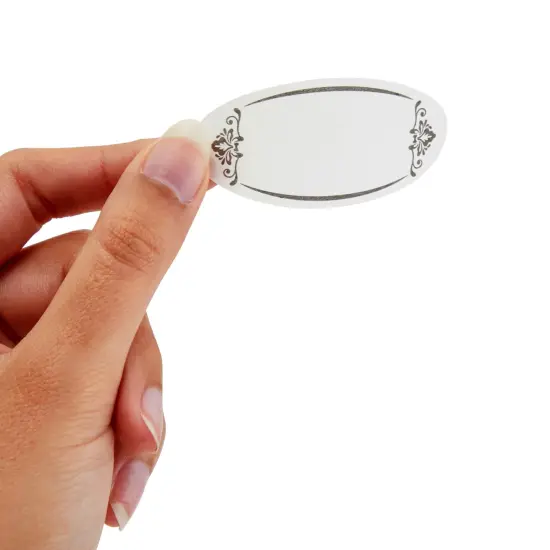 300 Piece Dissolvable Labels for Food Containers and Mason Jars, Stickers in 8 Designs for Labeling Kitchen and Pantry Canning Jar Labels, and Food Storage Containers (1 x 2.25 Inches) White {6}