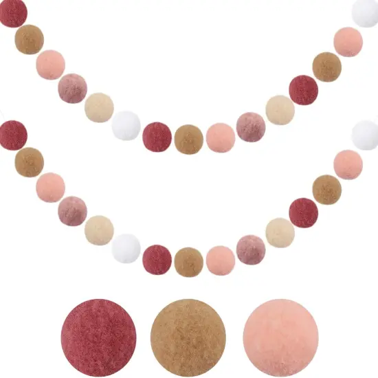 Pom Pom Garland Pastel, 1.2" Large Pompom Garland Boho Decor,16.4Ft 60 Adjustable Pompom Ball Garlands, Pink Pompom Ball Garlands for Party, Home, and Nursery Decor(1.2"/3cm) {1}