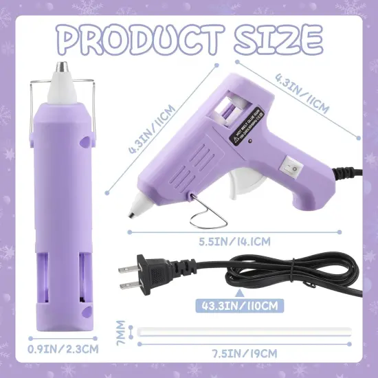 8 Pieces Mini Glue Gun for Class Project, Macaron Color Hot Melt Gun with 40 Glue Sticks, Low Temp Glue Gun with Burn Protection for Kids School DIY Arts Project Home Quick Repairs, 20 W {2}