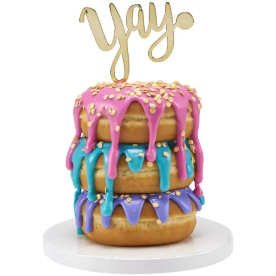 Yay Plastic Candle Holder Cake Topper, 1ct Orange {4}