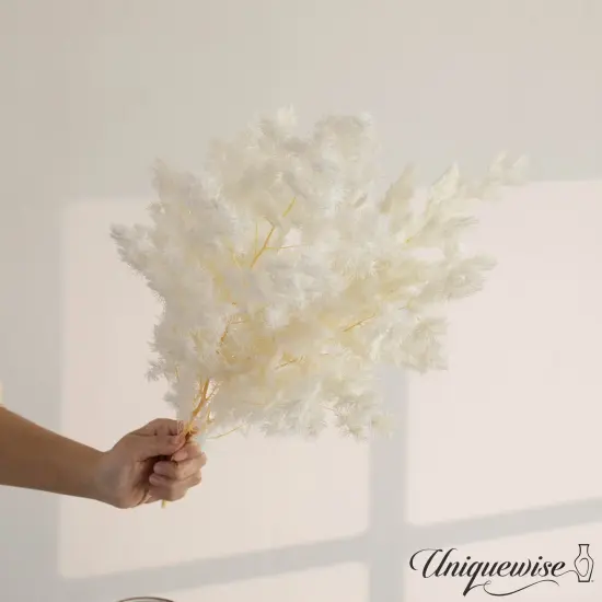 Uniquewise Preserved Real Floral Stems Chic Vase Fillers & Accents for Bouquets Centerpieces & Ornamental Displays Ideal for Home Office Boutique Cafe Resto Bar and Event Decor White peng lai song {4}