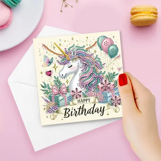 8 Pack 5D DIY Diamond Painting Greeting Card Kit, Diamond Art Christmas Birthday Holiday Greeting Card, Art Crafts Kit Creative Gift with Envelope {5}