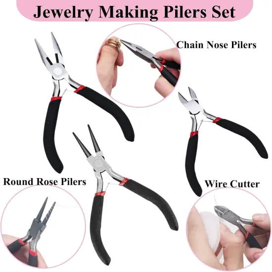 Jewelry Making Supplies Kit - 24 + 845 Pcs Jewelry Making Tools for Repair, Crafting, Earring, Ring, and Beading {3}