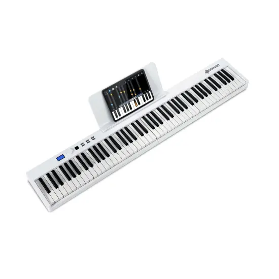 88-Key Foldable Portable Digital Piano with Rechargeable Battery and Blue-tooth MIDI Black {7}