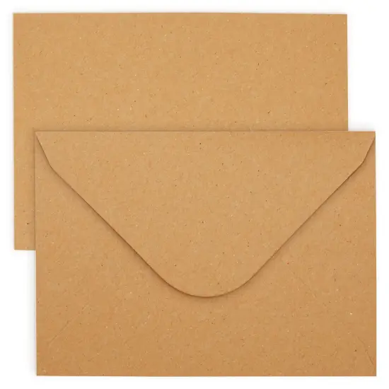 Kraft Paper Invitation Envelopes 4x6 for Special Occasions, Such As Wedding, Baby Shower, Thank You Cards, Special Occasions - A6 V Flap Brown Envelopes (50 Pack) {1}