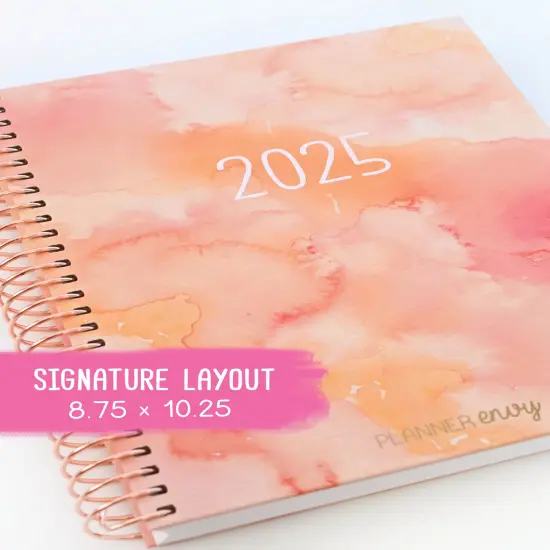 2025 Planner - Signature Layout, Spiral Bound - "Sunset Watercolor" (#203) {1}