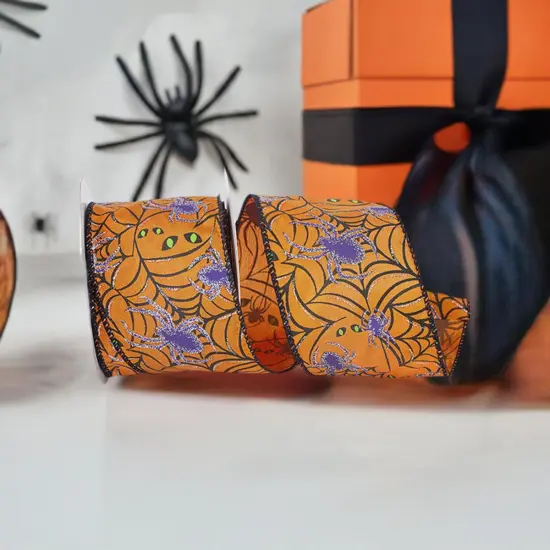 2.5" Spider Web Glitter Ribbon (10 Yards) {3}