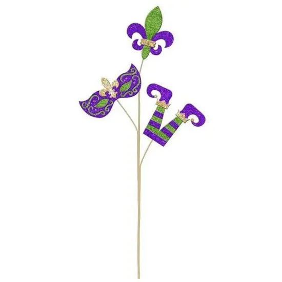 25" Glitter Eva Mardi Gras Spray {1}