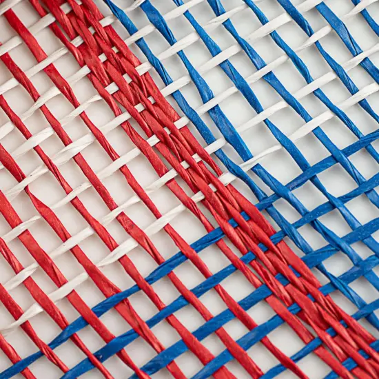 10" Poly Burlap Check Mesh Ribbon: Patriotic {3}