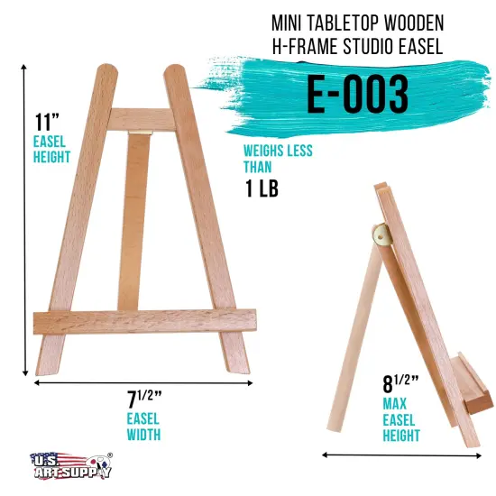 10.5" Small Wooden Tabletop Easel for Painting and Display Stand - A-Frame Table Top Easel, Canvas Holder {2}