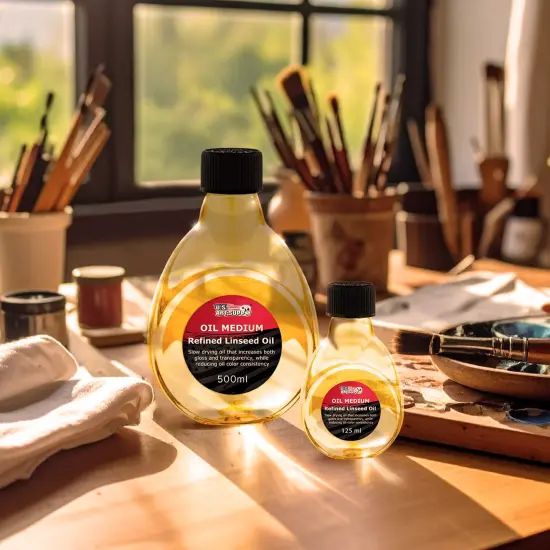 Refined Linseed Oil, 125ml / 4.2 Fluid Ounce Container {6}