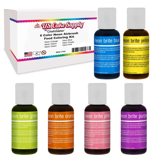 6 Neon Liqua-Gel Cake Color Kit, 0.7 fl. oz. {1}