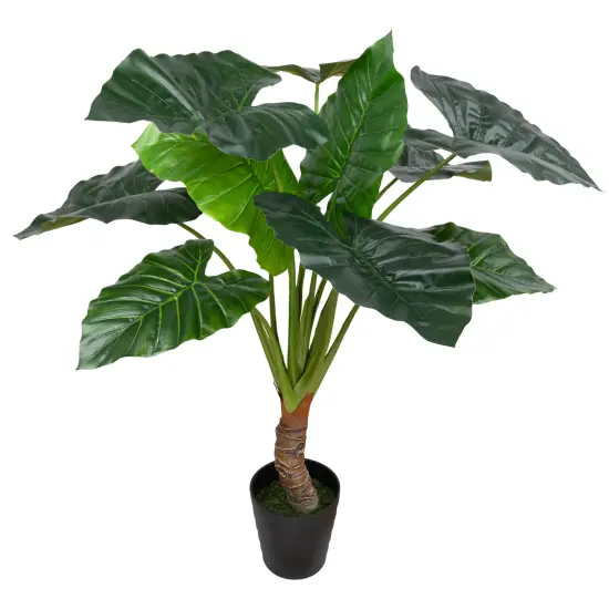 Northlight Potted Green Wide Leaf Taro Artificial Floor Plant - 51" {5}