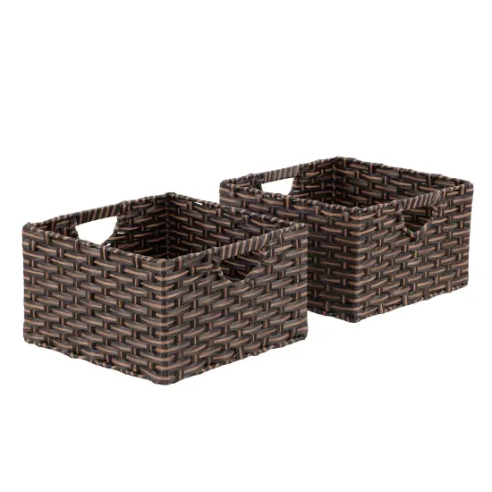 Seville Classics Handwoven Basket (2-Pack) Grey {6}