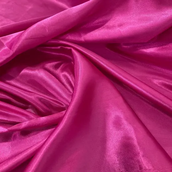 1 Yard Charmeuse Medium Satin Lining Fabric 60" Wide Fuchsia {1}