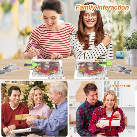 Diamond Painting Kits for Adults, 5D DIY Books Diamond Art Kits for Beginners, Full Drill Diamond Painting Kits for Home Wall Decor, Flower, 12x12 Inch {3}