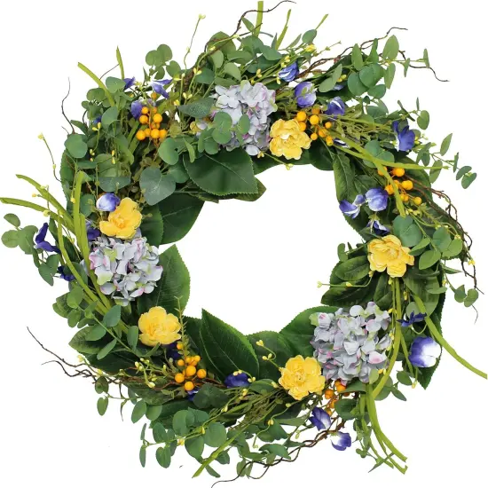 Aftonshire Silk Spring Front Door Wreath 24 Inch, Beautiful Full Handcrafted Spring Wreath, Designed in USA, White Storage Gift Box Included, Measures True to Size {5}