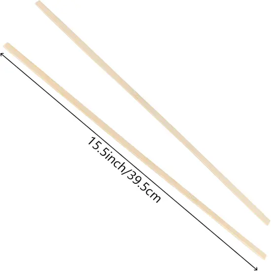 500 Pieces 15.7 Inch Natural Bamboo Sticks, Extra Long Wood Craft Sticks Bamboo Strips Bulk for Craft DIY Projects Miniature Building, 3/8 Inch Wide {2}