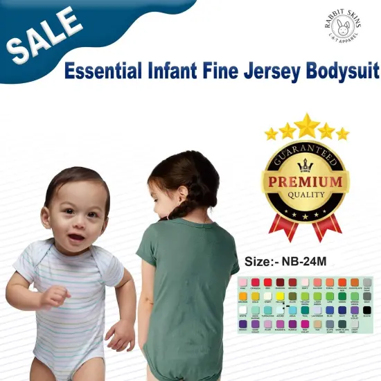 Rabbit Skins&reg; Essential Infant Fine Jersey Bodysuit Caribbean {3}