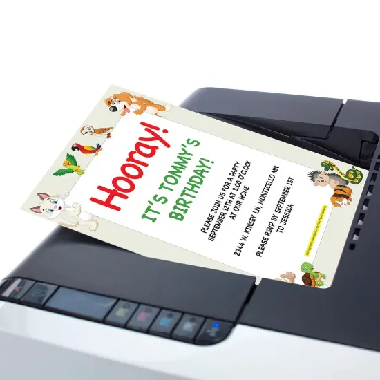 Great Papers! Whimsical Animal Pals Letterhead, for Invitations, Announcements and Personal Messages, Printer Friendly 8.5”x11”, 50 Pack {5}