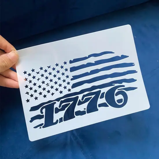 9 Pcs American Flag Stencils (8.3"x11.7") {2}