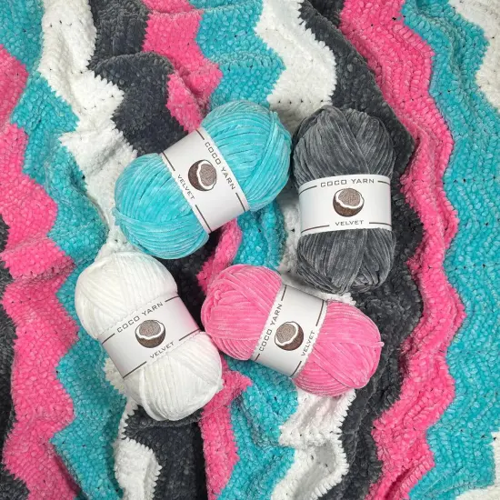 2 Pack Velvet Yarn for Crocheting (Grey) {5}