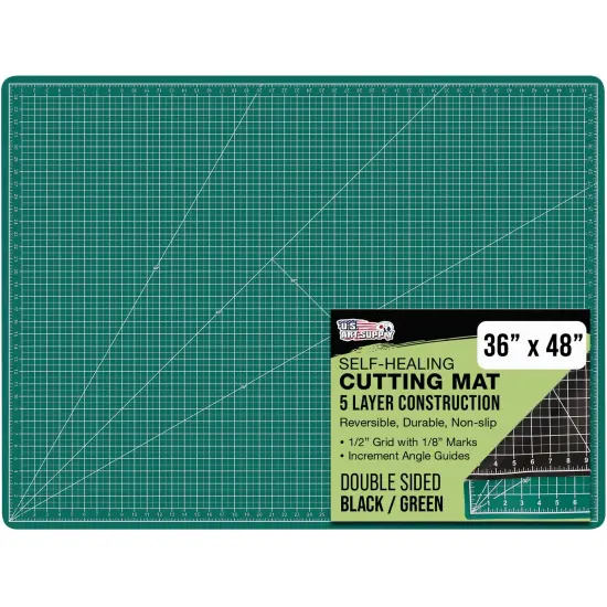 36" x 48" Self-Healing Cutting Mat 5-Ply - Double-Sided Green/Black Craft Mat, Non-Slip Cutting Mats for Crafts, Sewing, Quilting, Scrapbooking {1}