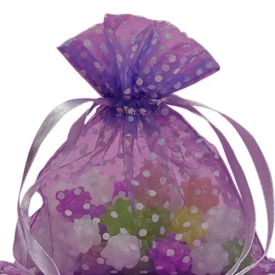 Polka Dot Organza Bag 4" x 5" Practical and Decorative {4}