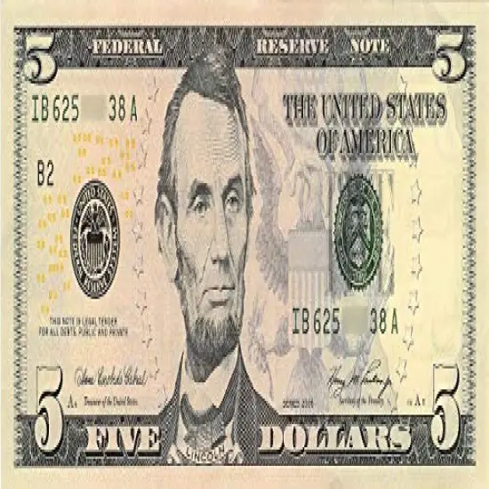 24 Uncut 5 Dollar Bill Edible Money Image Wafer Paper for Cake Decorating Cupcake Decorations Uncut Edible Paper Fake Money {1}