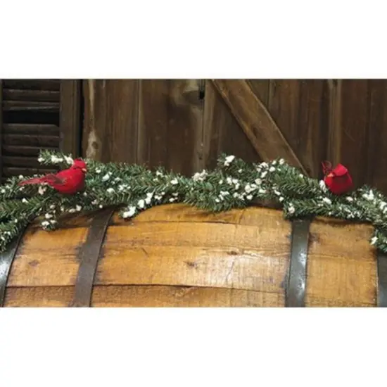 Snowy Twig Garland With Cardinals, 5ft {1}