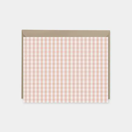 Pink Gingham Note Cards {1}