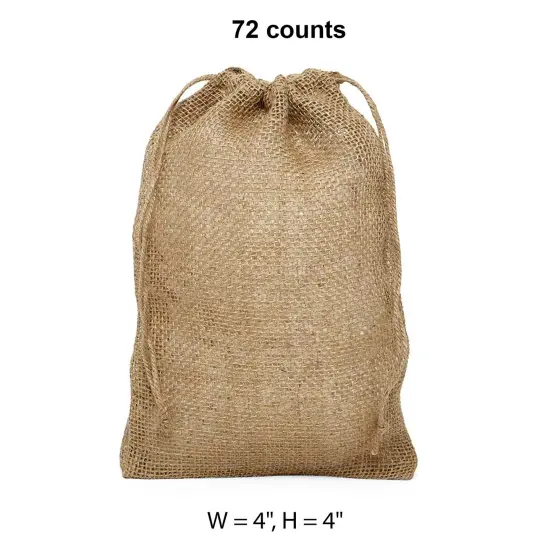 Rough Natural Burlap Bag 4" x 4" Stylish and Practical {1}