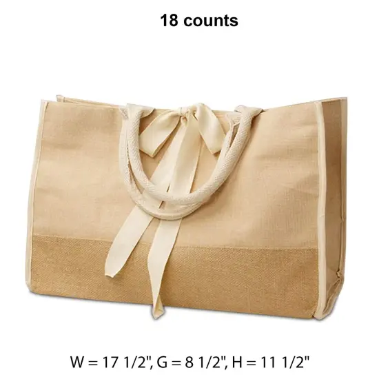 Jute Blend Tote Bag 17.5" x 8.5" x 11.5" Spacious and Durable {1}
