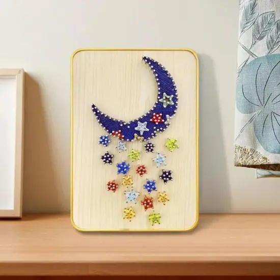 Moon String Art Kit with Stand. Simple Decorative DIY String Art Craft Kit M1-3 DHACE28037 {1}