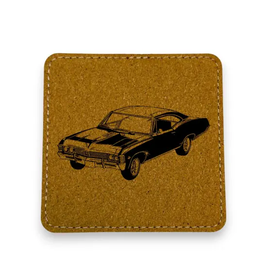 Coaster - Impala - SET OF 2 - Leather or Stitched Cork Dark Brown/Black {4}